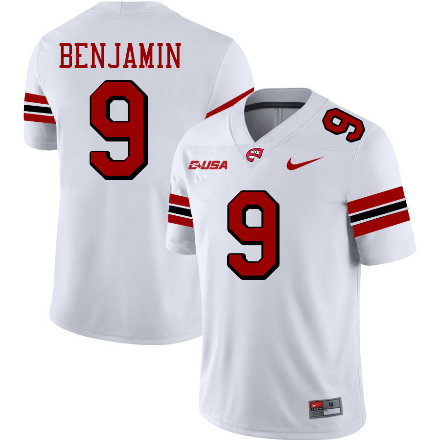 Sebastian Benjamin WKU Jersey,Western Kentucky Hilltoppers #9 Sebastian Benjamin Jersey Youth-White